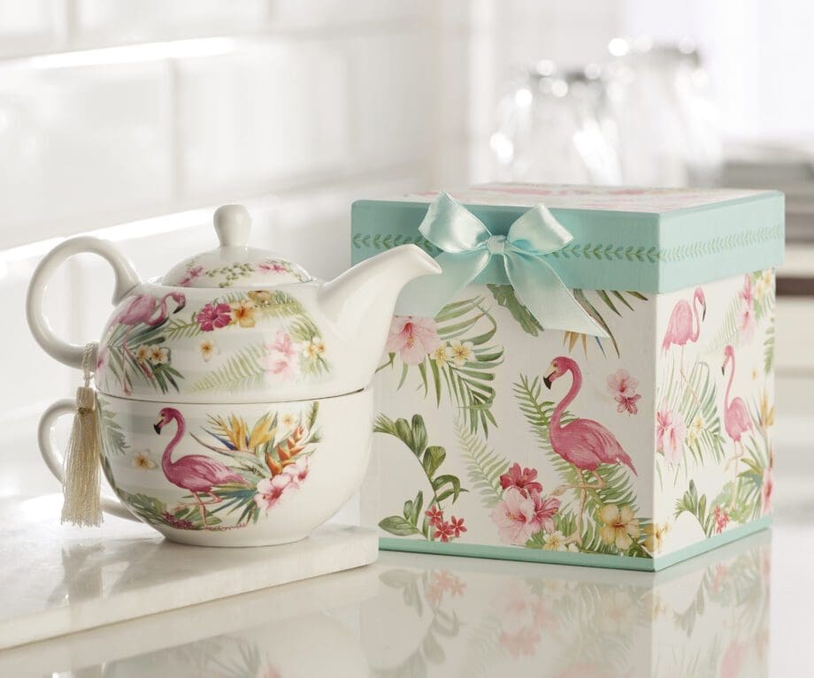 17 oz. Teapot for One Flamingo Design