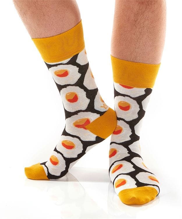 Yo Sox mens' brew sock sunny-side up design