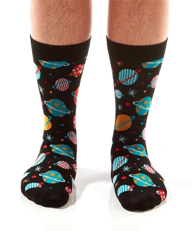 Yo Sox men's crew socks galaxy design