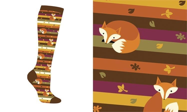 Yo Sox women's knee-high socks fox design