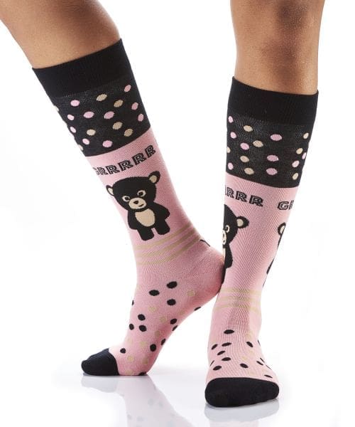 Yo Sox Teddy Bear design Women's novelty knee-high socks