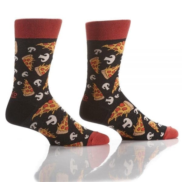 Yo Sox Men's crew socks pizza design