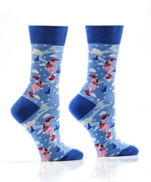 Winter Wonderland design Women's novelty crew socks by Yo Sox right side view