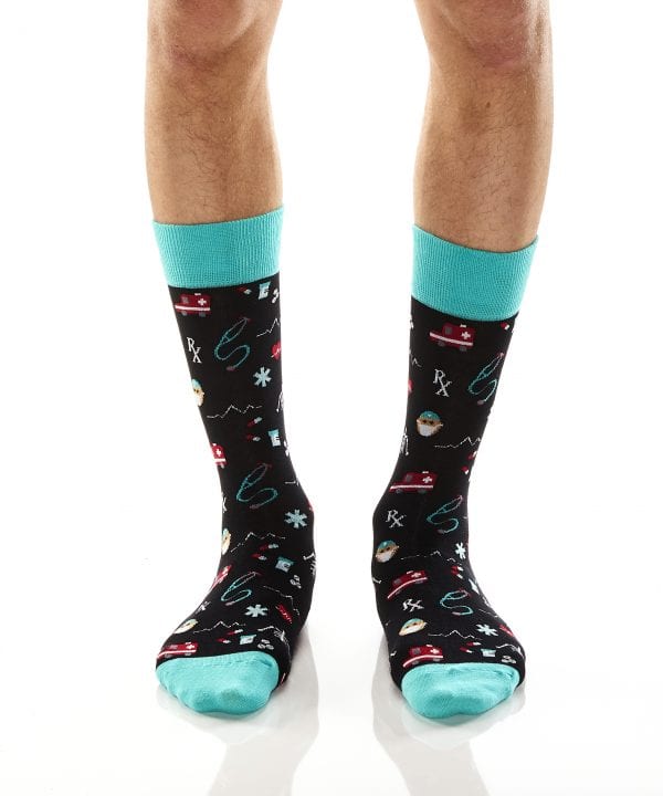 Yo Sox Men's Crew Socks Doctor design