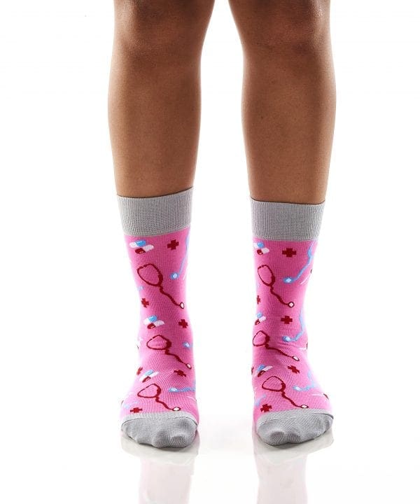 Yo Sox Women's crew socks doctor design