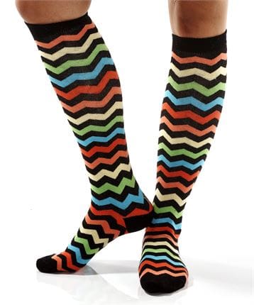 Wavelength design Women's Knee-high socks by Yo Sox left side view