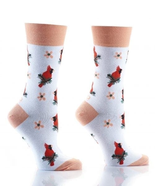 Cardinal Messages Design Women's Crew Socks by Yo Sox right side view