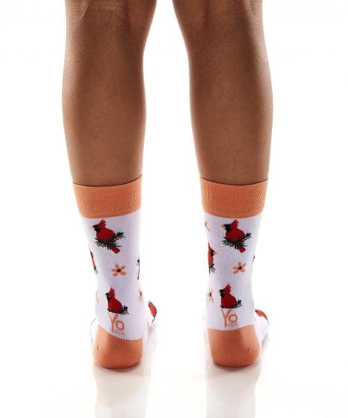Cardinal Messages Design Women's Crew Socks by Yo Sox rear view