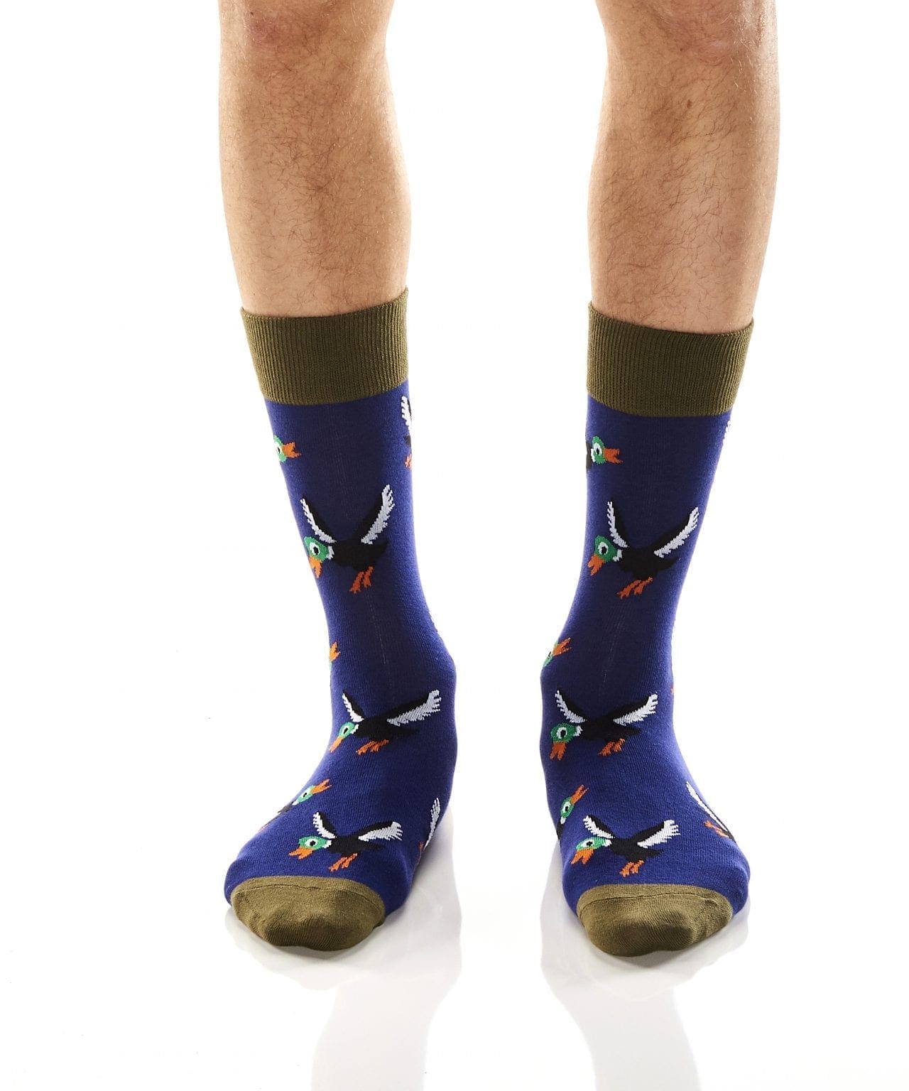 The Hunt design Men's novelty crew socks by Yo Sox front view