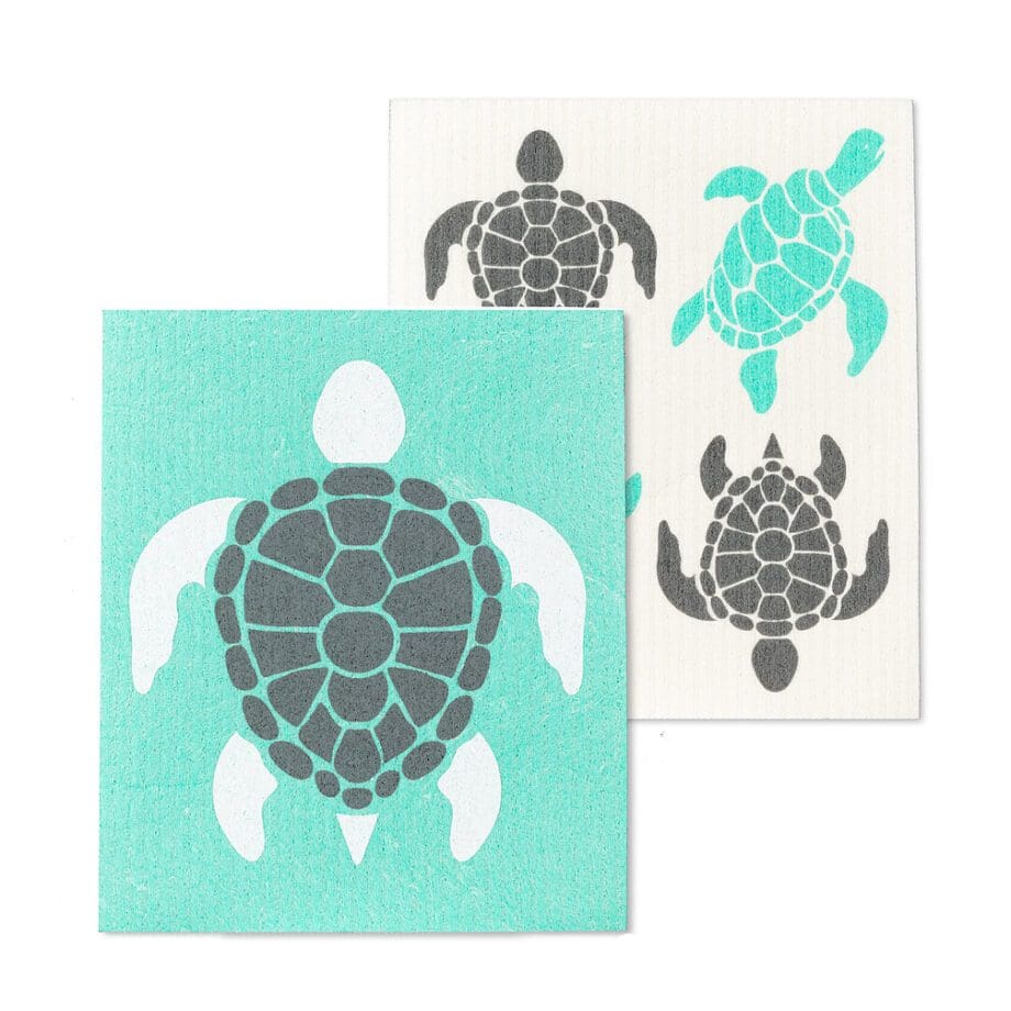 Sea turtles design Amazing Swedish Dishcloths