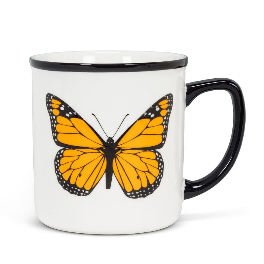 monarch butterfly rimmed 14 oz. mug