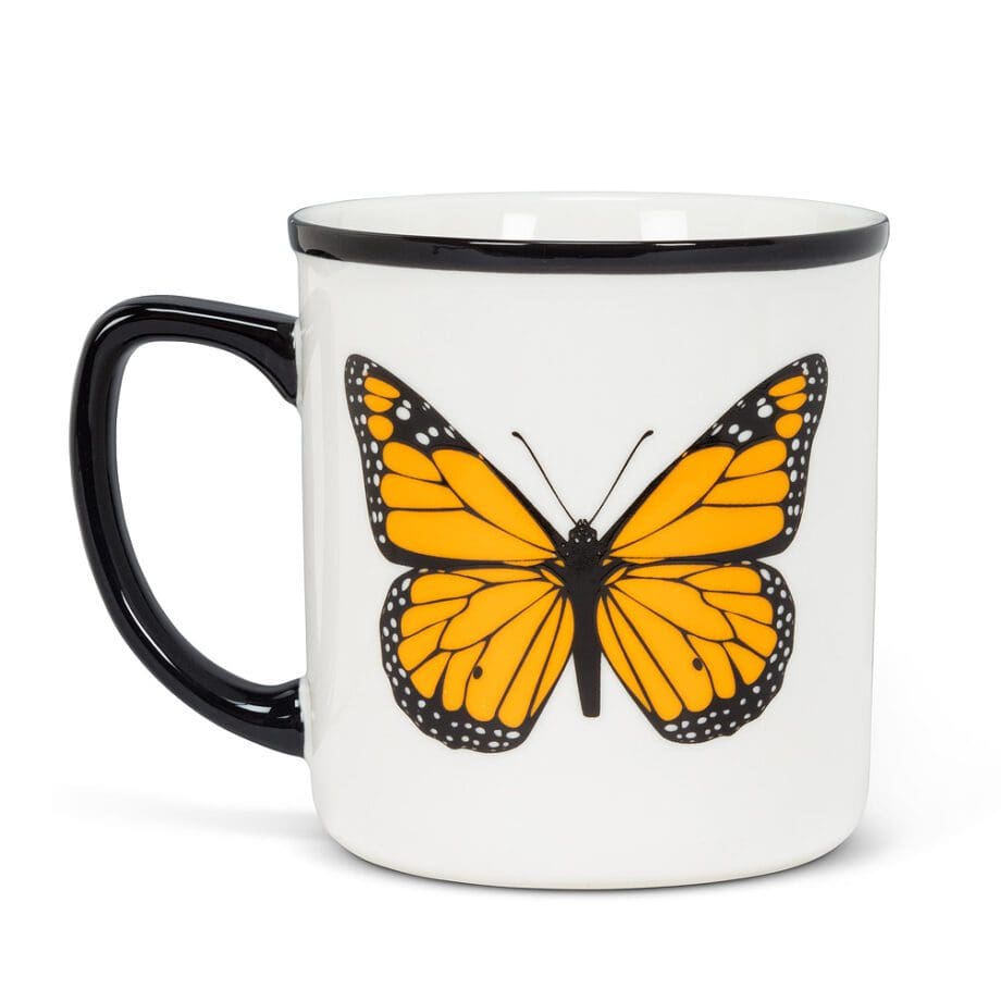 monarch butterfly rimmed 14 oz. mug