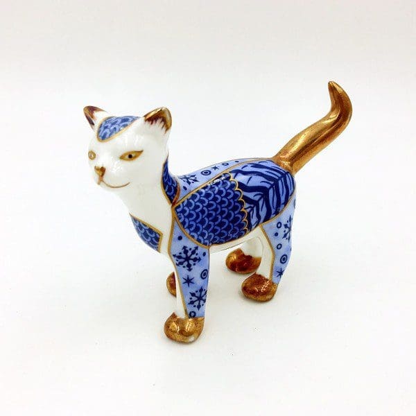 3.5" Porcelain Blue Kitten