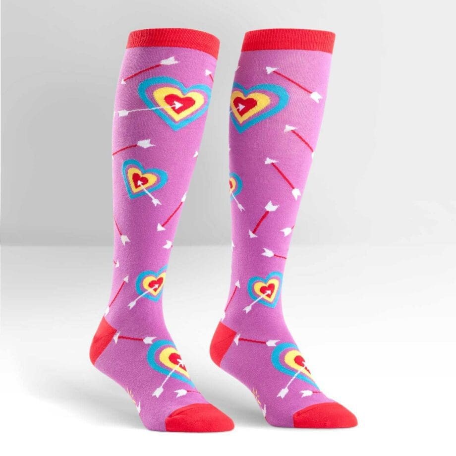 Cupid Bullseye design women's novelty knee high socks