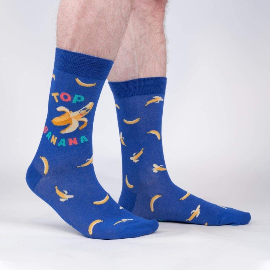 Top Banana design men's novelty crew socks