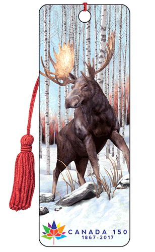 Canada 150 Flip wolf-moose bookmark