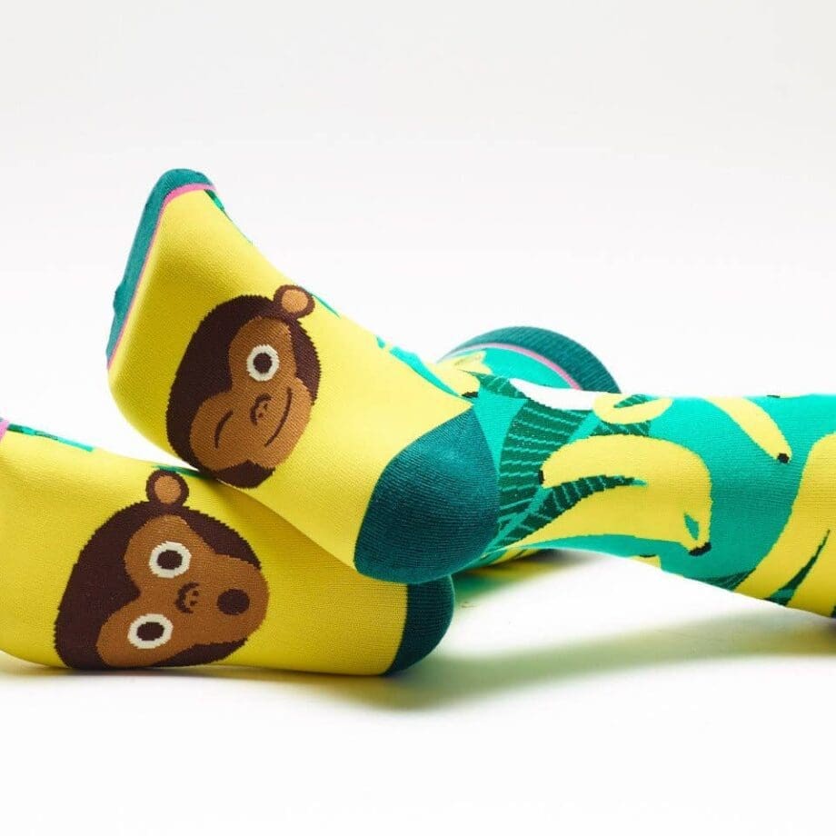 "Monkey Business" Unisex Novelty Crew Socks by Woven Pear