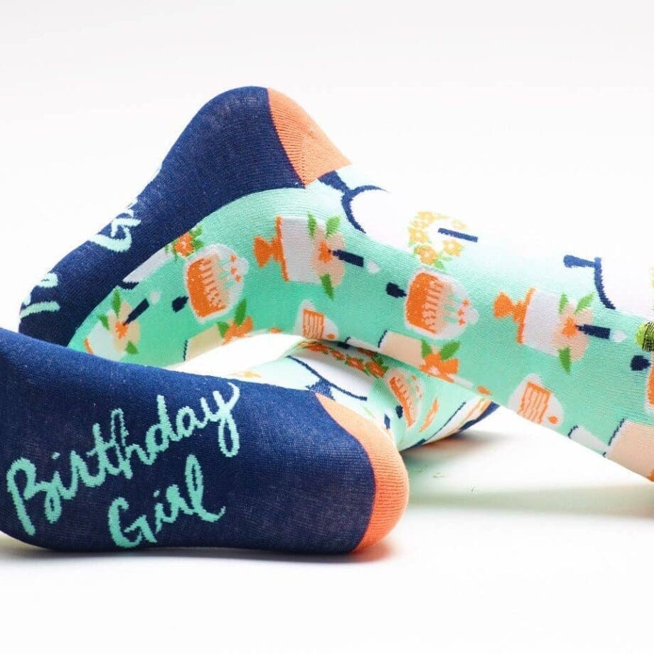 "Birthday Girl" Unisex Novelty Crew Socks by Woven Pear