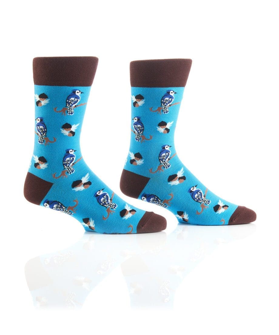 Blue Jay Design Men's Novelty Crew Socks by Yo Sox