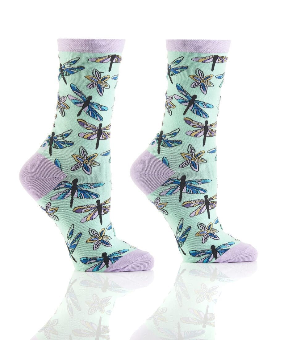 Dragonflies design Women's novelty crew socks by Yo Sox