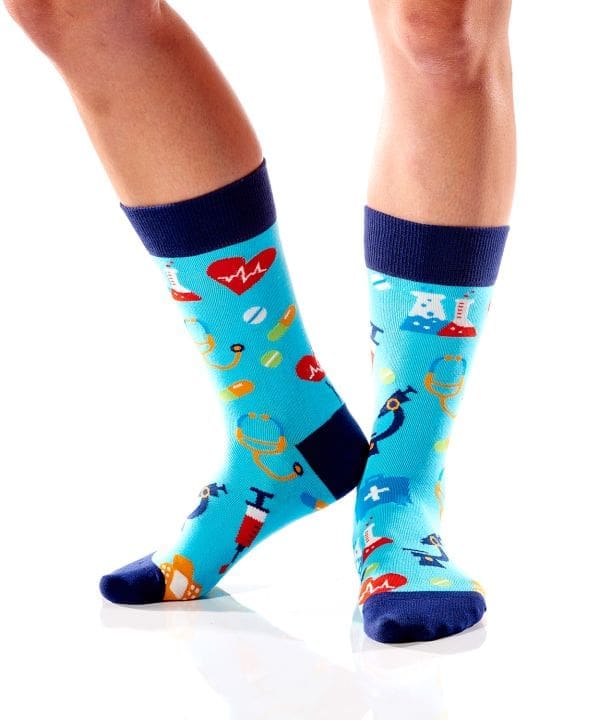 "Medical Icons" Women's Novelty Crew Socks by Yo Sox