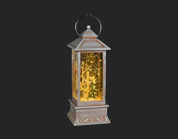 11" LED Water Lantern with Tree & Birds