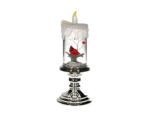 10" Silver Cardinal Shimmer Candle