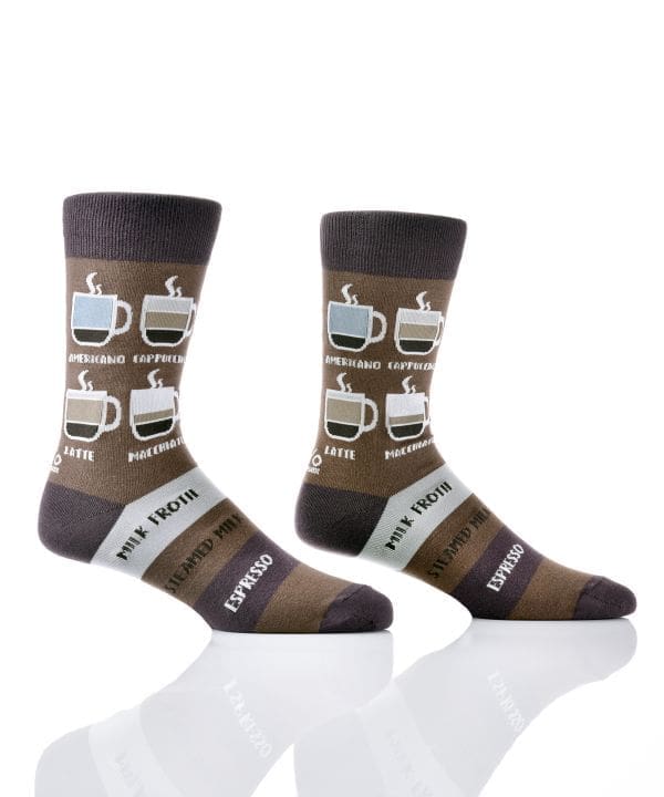 "Know Your Coffees" Men's Novelty Crew Socks by Yo Sox
