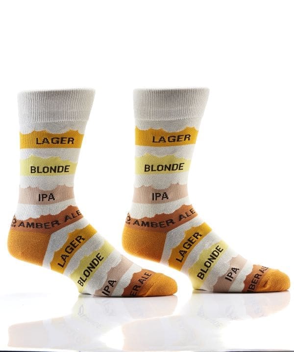 "Know Your Beers" Men's Novelty Crew Socks by Yo Sox