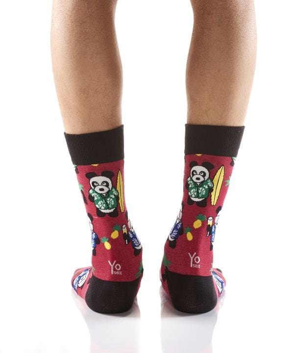 "Party Panda" Men's Novelty Crew Socks by Yo Sox