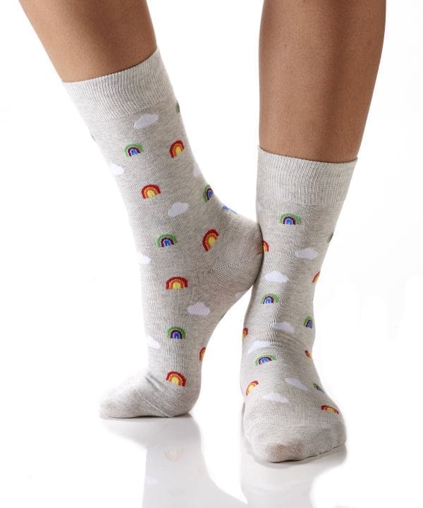 "Teeny Tiny Rainbow" Women's Novelty Crew Socks by Yo Sox