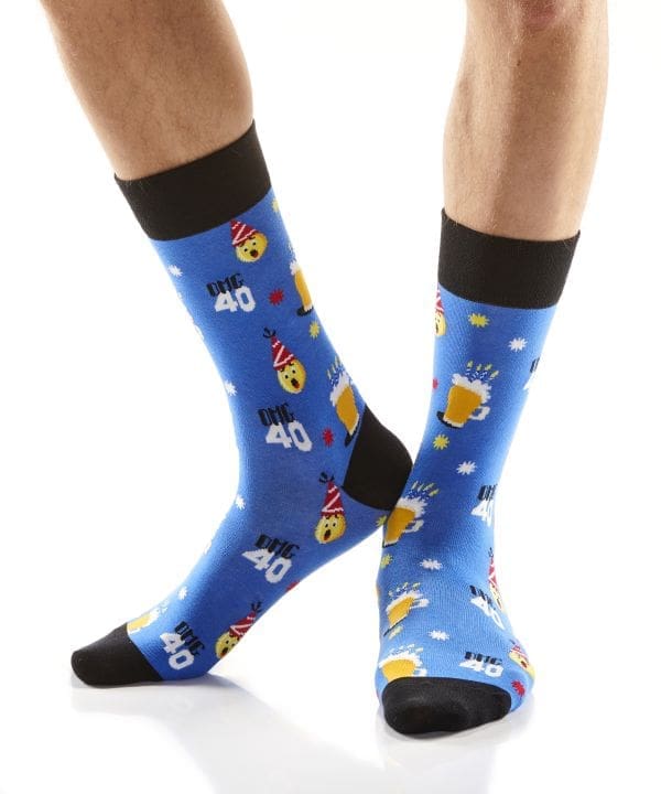 "40th Birthday" Men's Novelty Crew Socks by Yo Sox