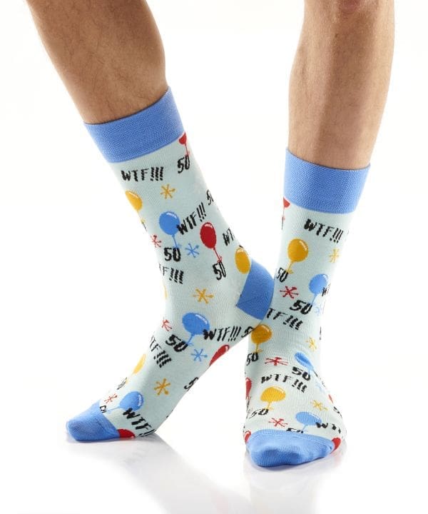 "50th Birthday" Men's Novelty Crew Socks by Yo Sox