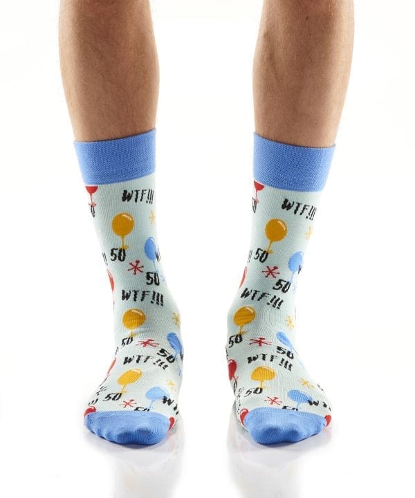 "50th Birthday" Men's Novelty Crew Socks by Yo Sox