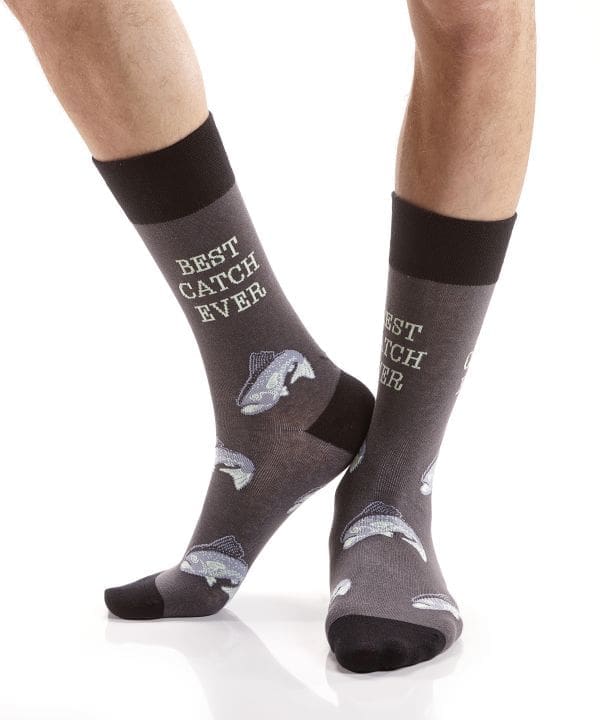 "Best Catch Ever" Men's Novelty Crew Socks by Yo Sox