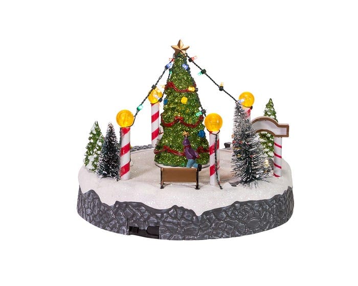 7" Musical LED Lighted Ice Rink with Trees Table Decor