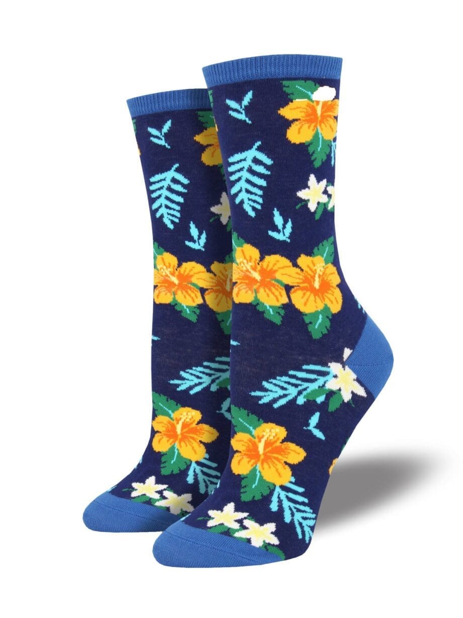 "Aloha Floral" Women's Novelty Crew Socks by Socksmith