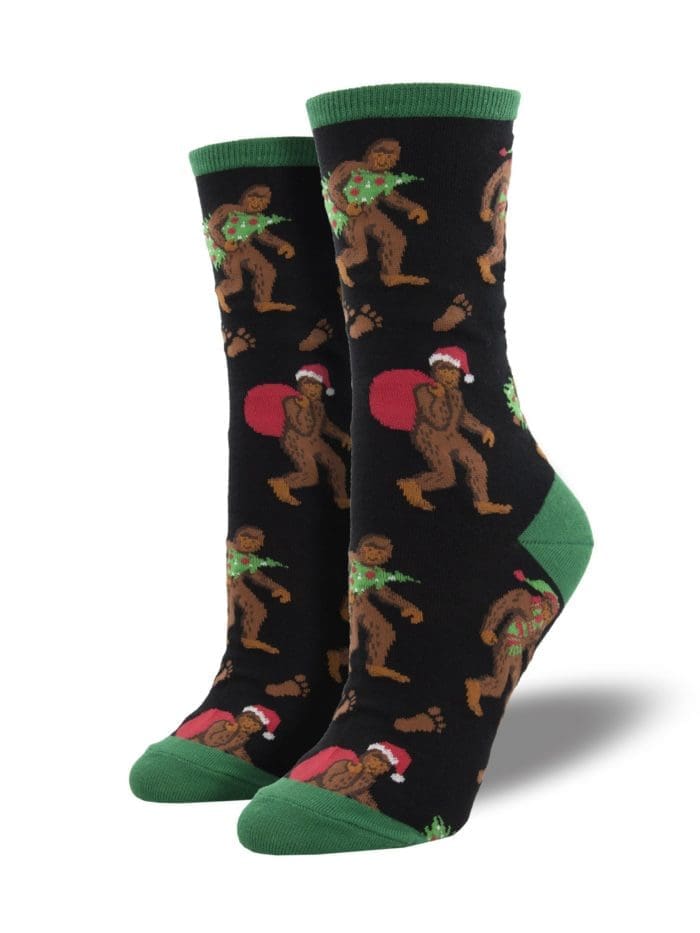 "Big Foot Christmas" Women's Novelty Crew Socks