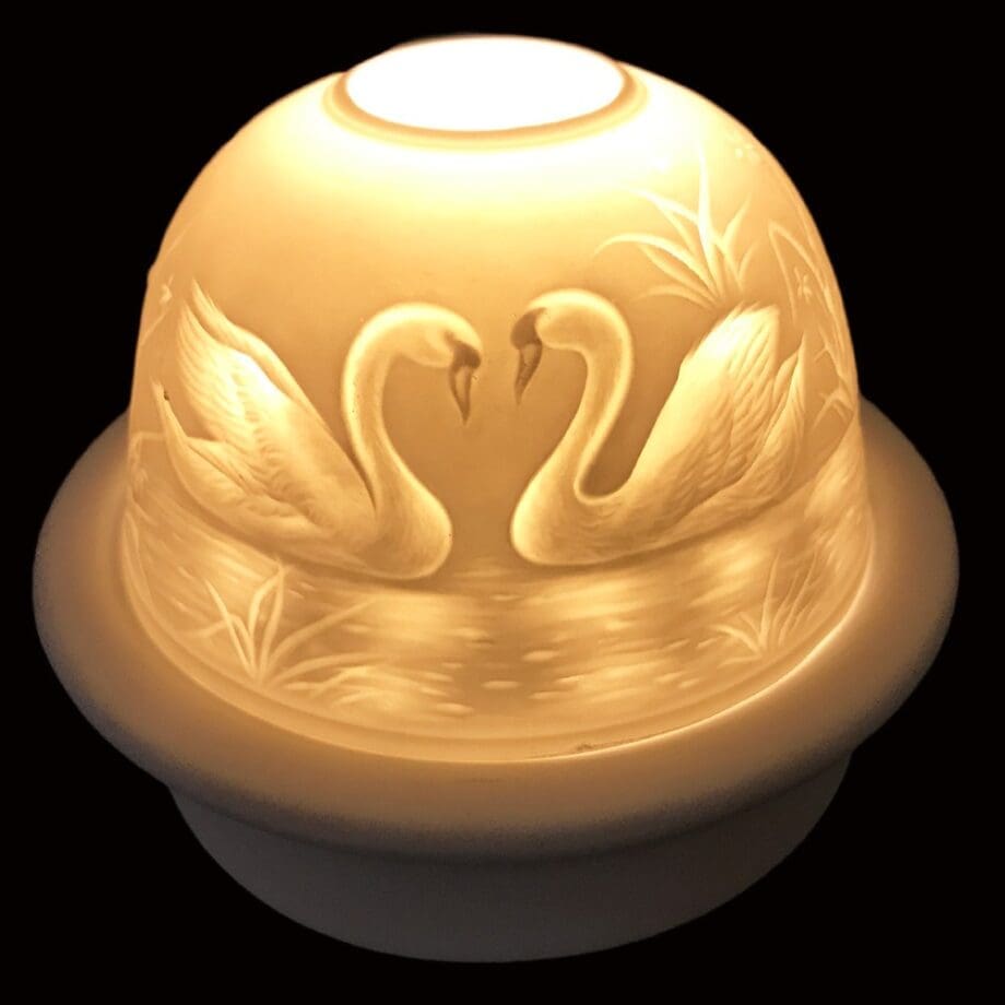 5" Swan Lake Candle Dome Light with Candle Plate