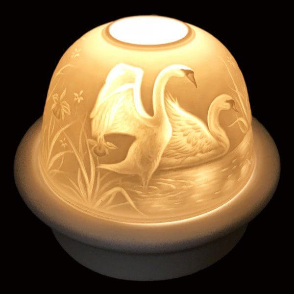5" Swan Lake Candle Dome Light with Candle Plate