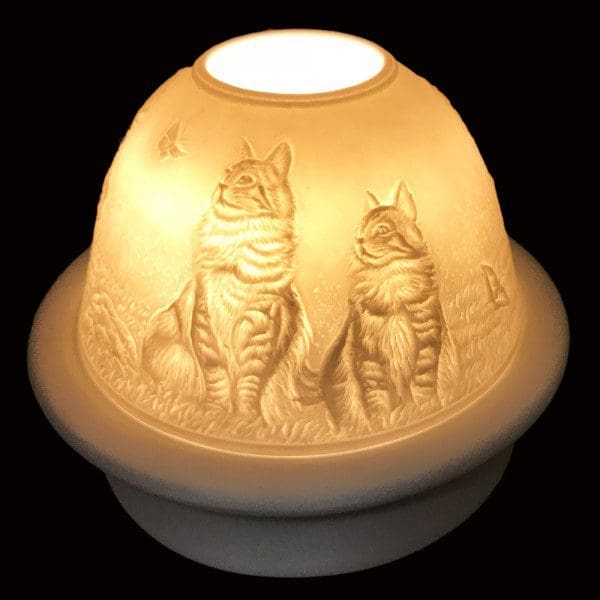 5" Cat Candle Dome Light with Candle Plate
