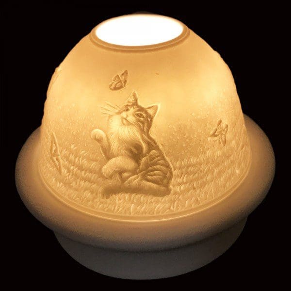 5" Cat Candle Dome Light with Candle Plate