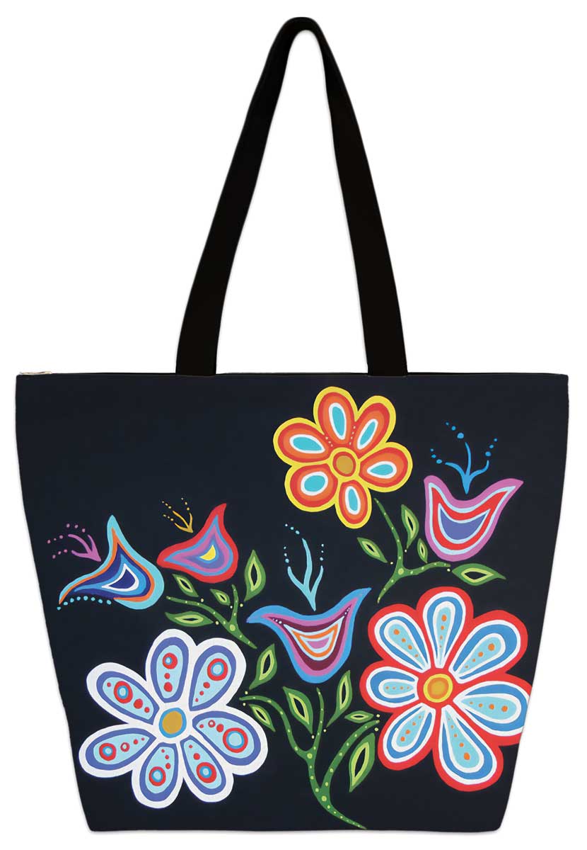 "Happy Flower" 20" x 15" Tote Bag by Artist Patrick Hunter
