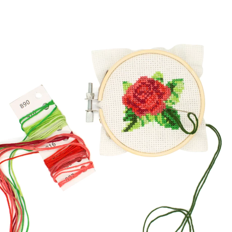 "Rose" Mini Cross Stitch Embroidery Kit