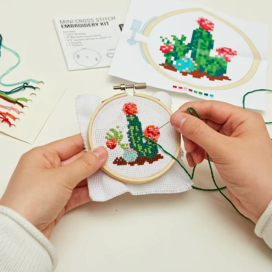 "Cactus" Mini Cross Stitch Embroidery Kit