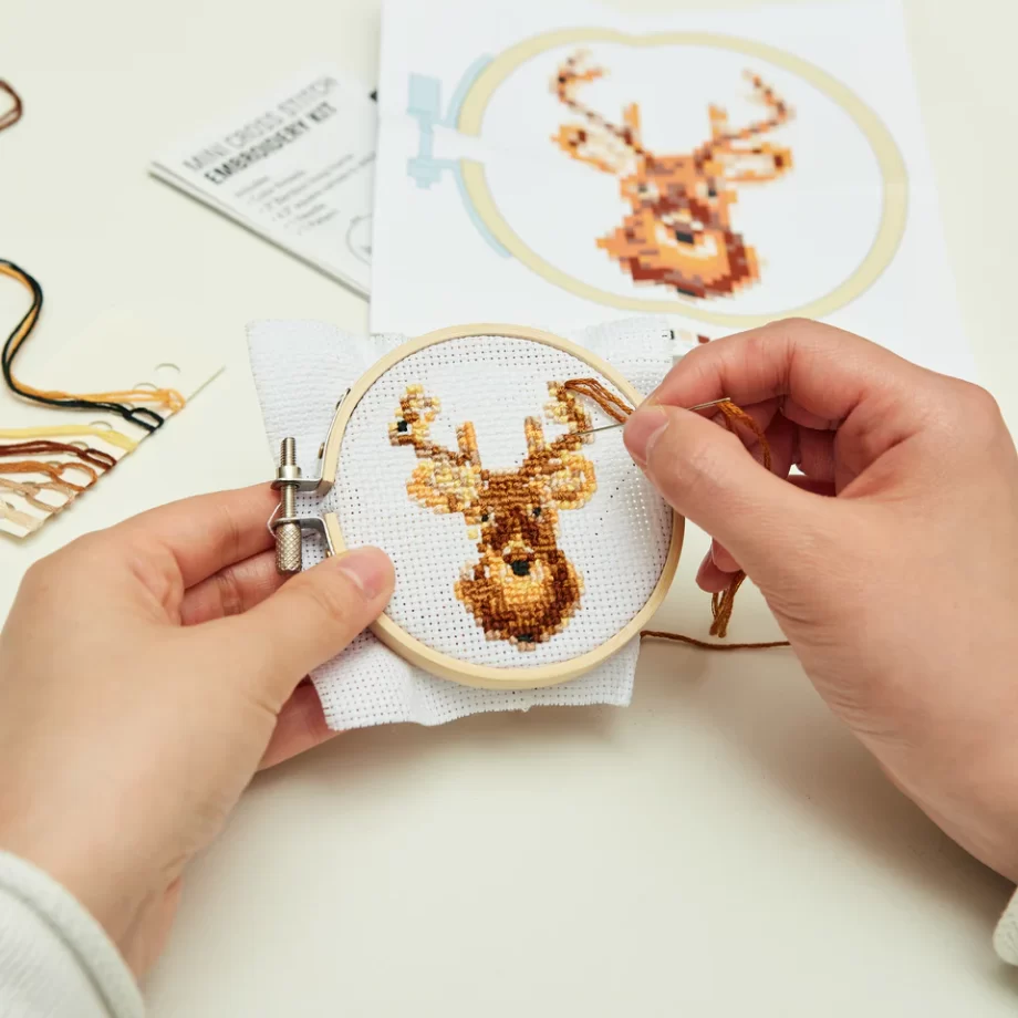 "Deer" Mini Cross Stitch Embroidery Kit