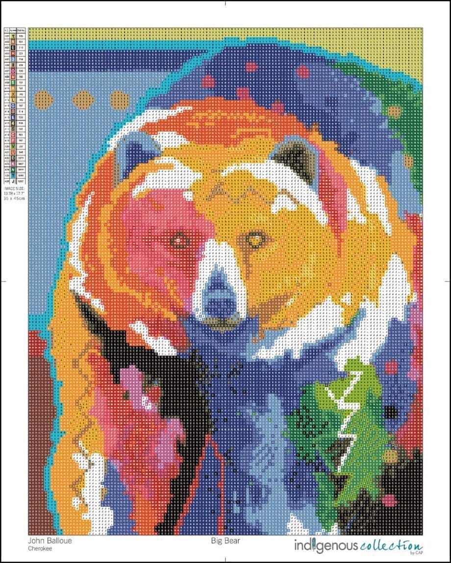 "Big Bear" 19.7" x 15.75" Diamond Art by Artist John Balloue