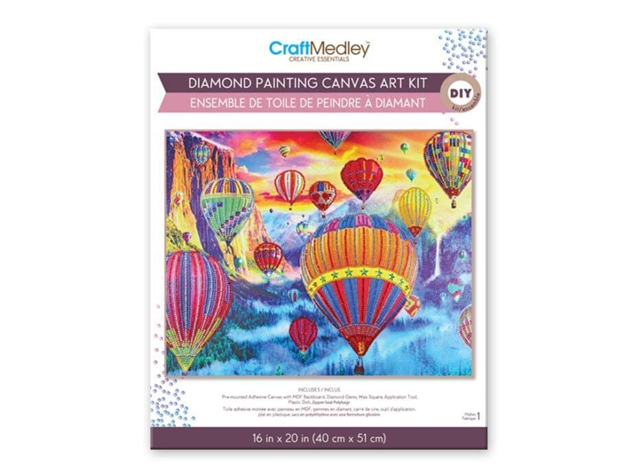 16"x 20" Hot Air Balloons Diamond Art Kit by Craft Medley