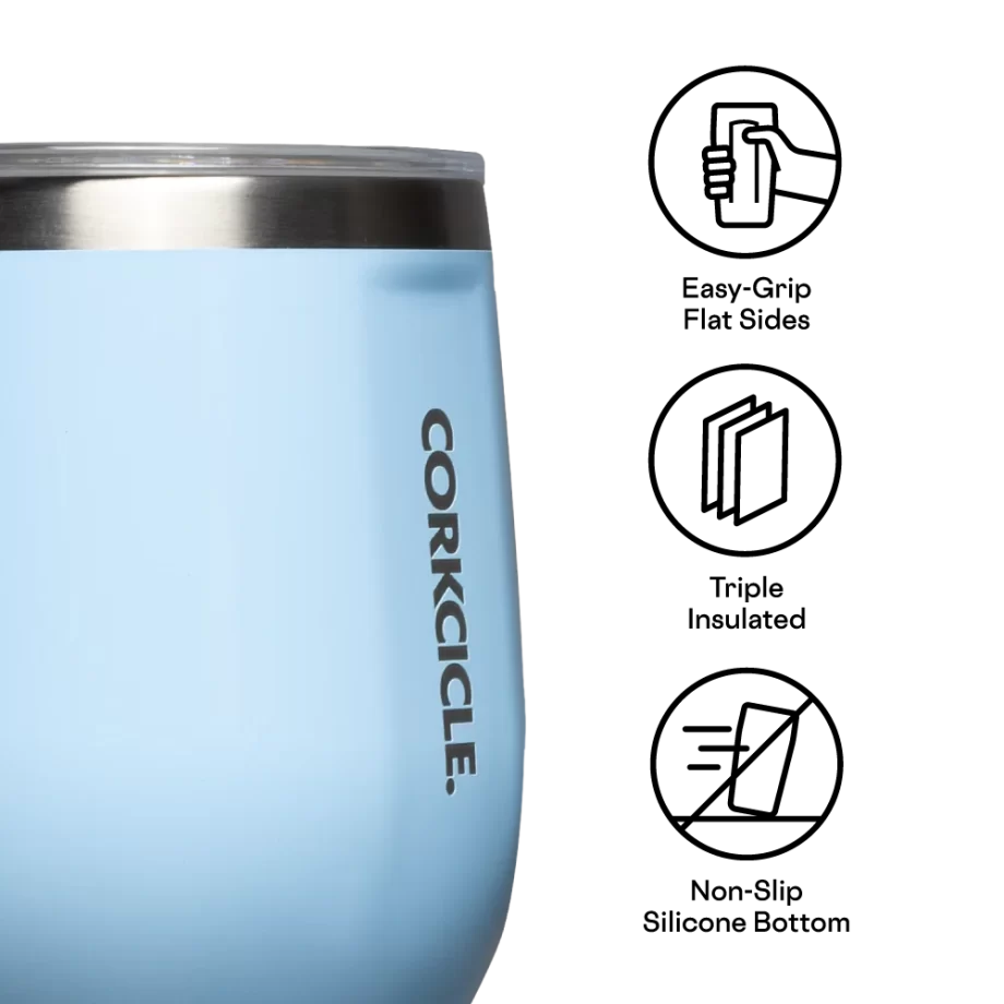 Corkcicle 12 oz. Stemless Wine Tumbler Baby Baby Blue