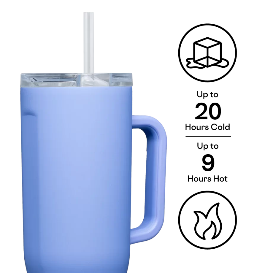 Corkcicle 40oz Cruiser Periwinkle Tumbler with Handle and Straw